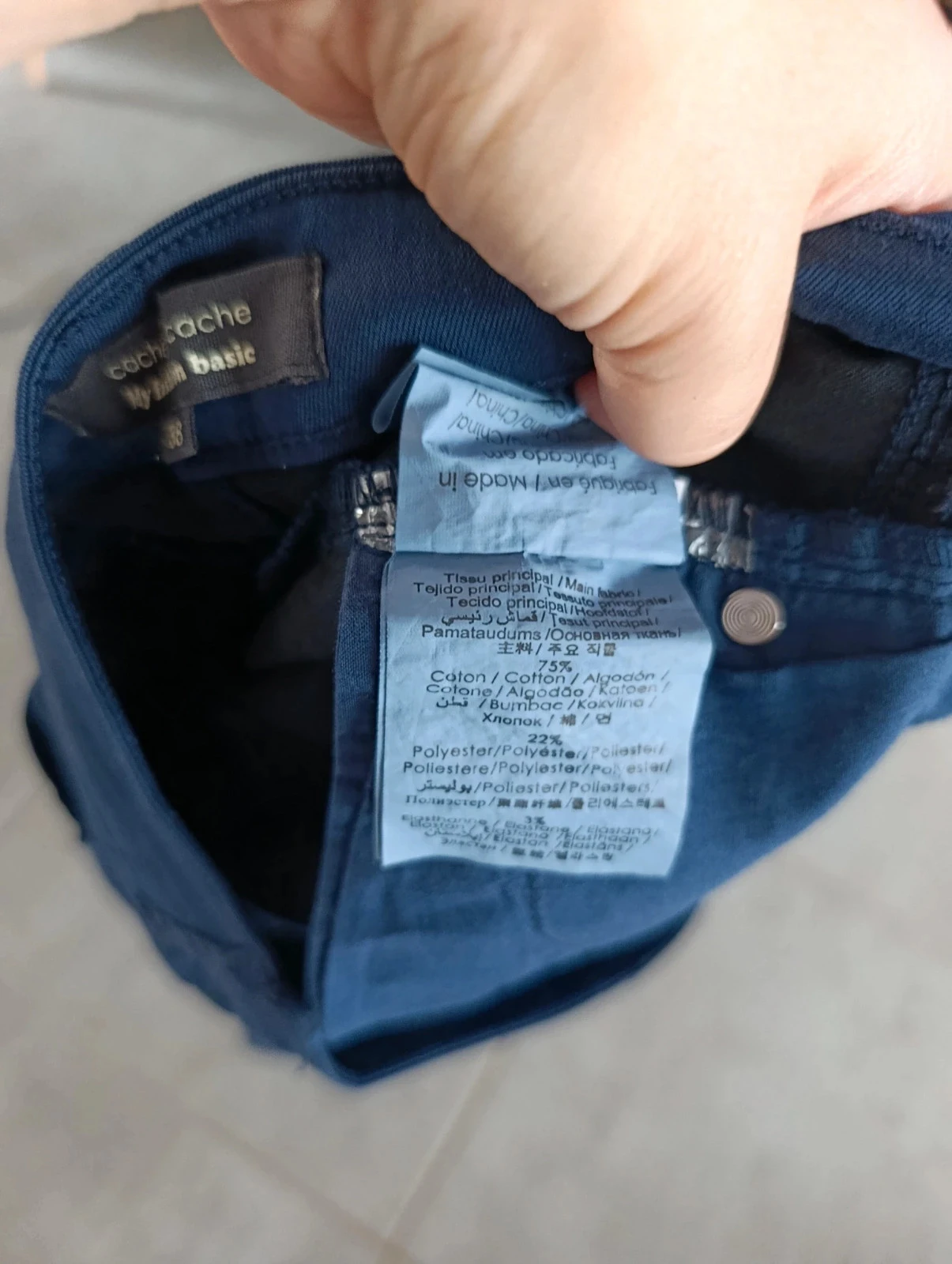 Pantalon Cache Cache femme T38 bleu marine slim stretch – photo 10